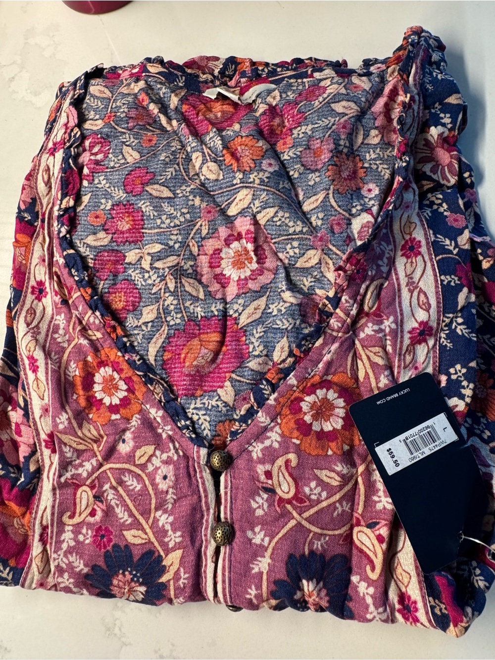 🎉LAST PIECE 🎉LUCKY BRAND Camille Top - Picture 7 of 10